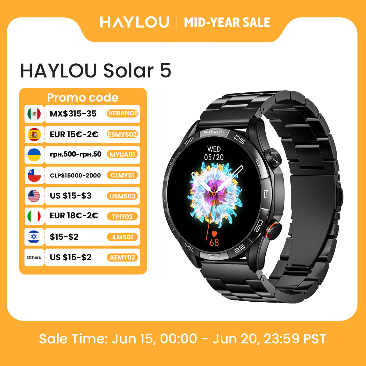 Smartwatch Faces - HAYLOU Solar 5 Voice Calling Smartwatch
