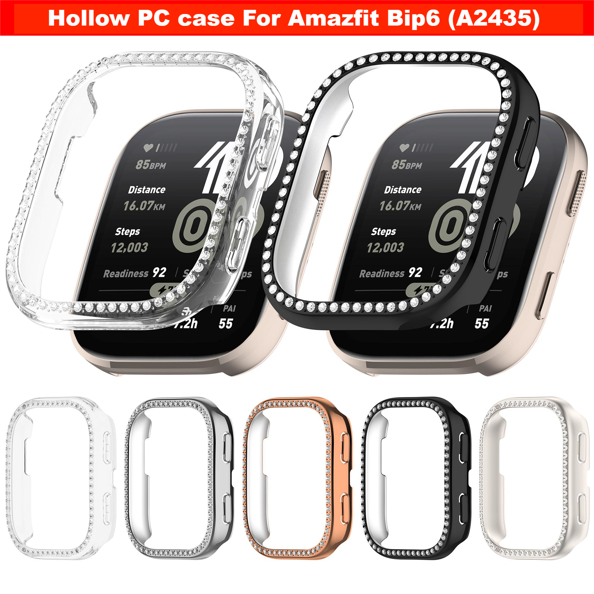 Single-row diamond case For Am - Amazfit Smartwatch Accessories review and price