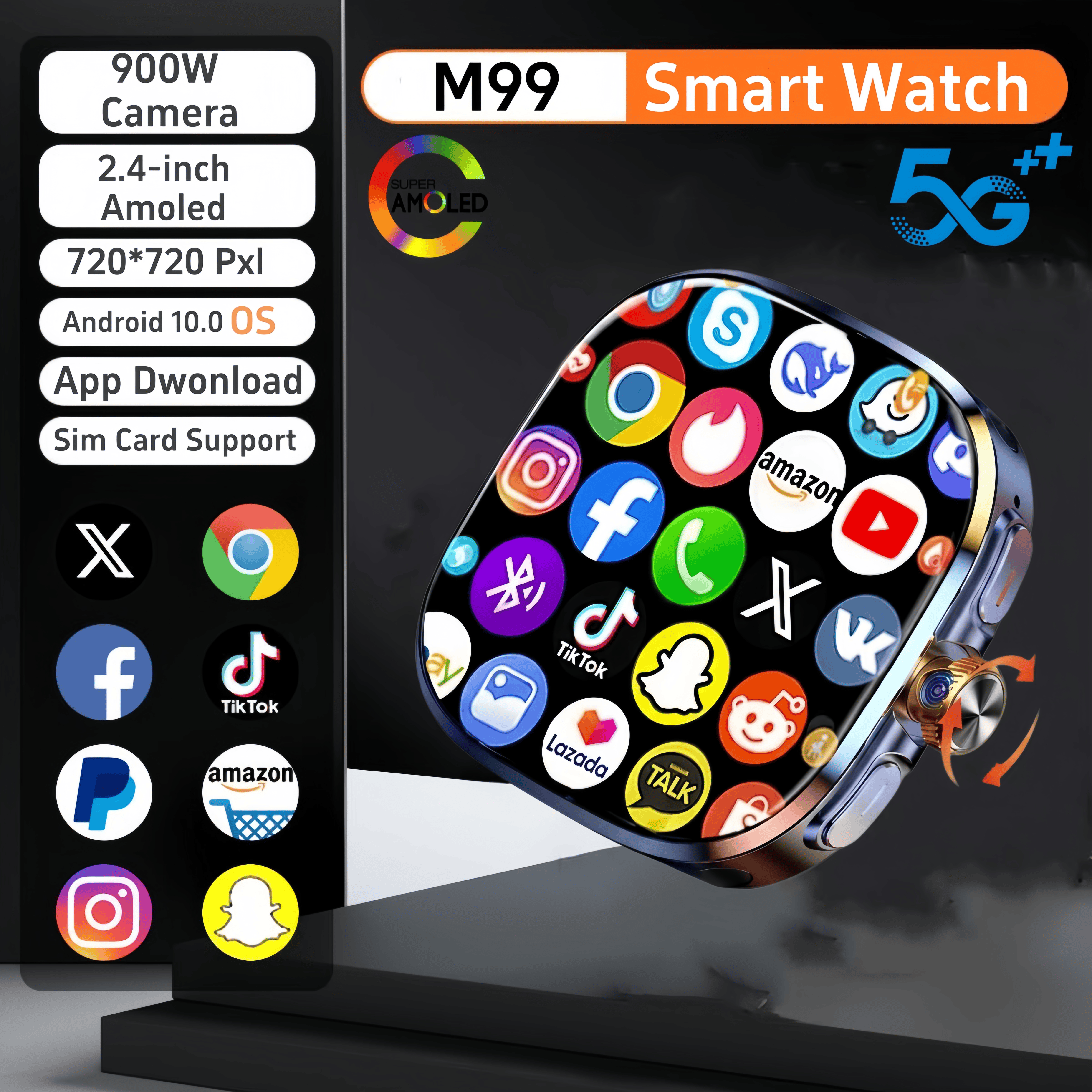 32GB+1024GB M99 Smart Watch 4G - Smartwatch Store review and price