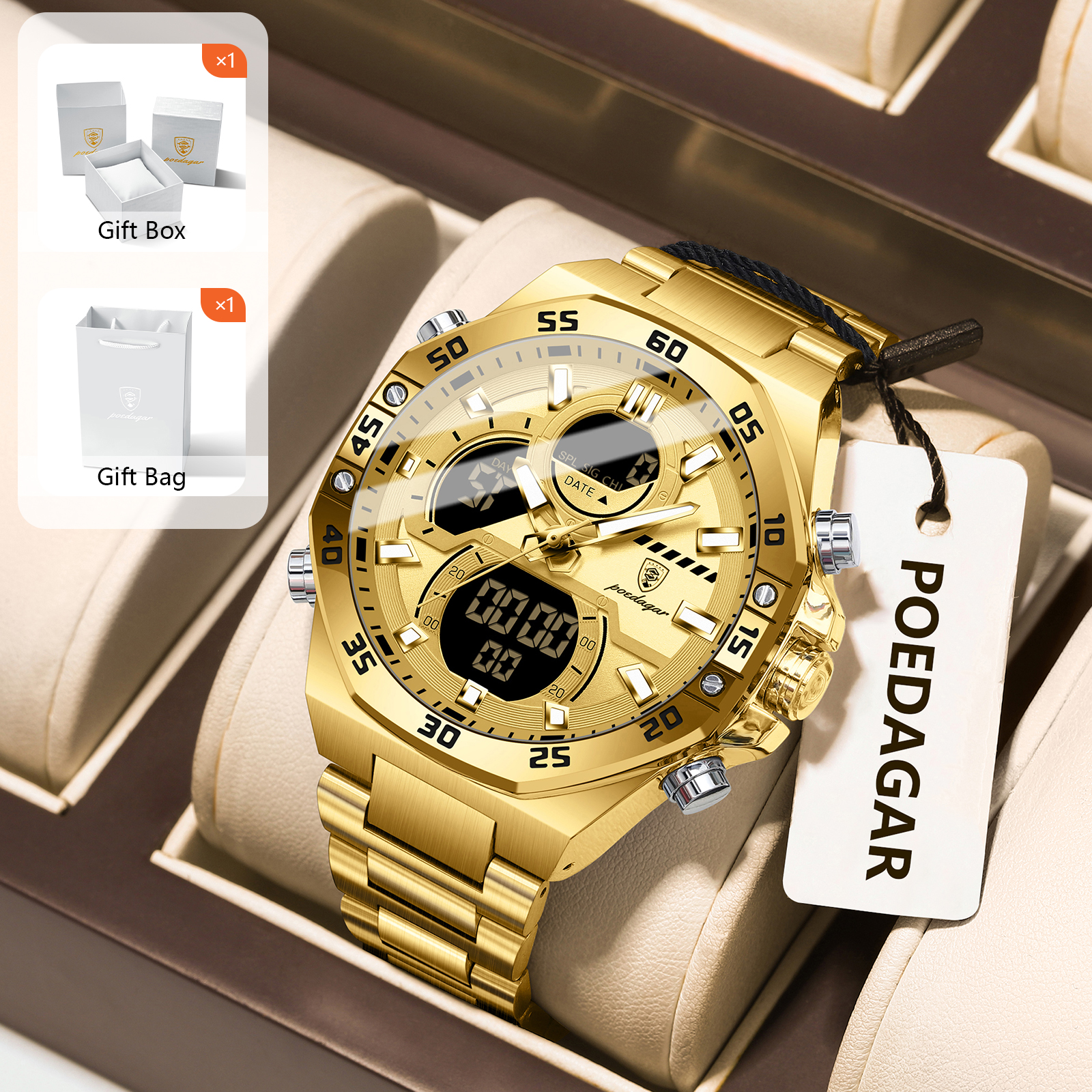 POEDAGAR Sport Men Watch LED W - Accessories With Watch review and price