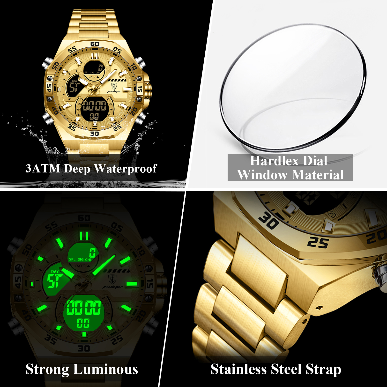 POEDAGAR Sport Men Watch LED W - Accessories With Watch review and price