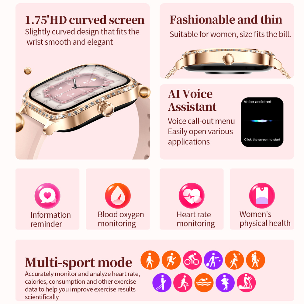 2026 New Fashion Women Diamond - Smartwatch Faces review and price