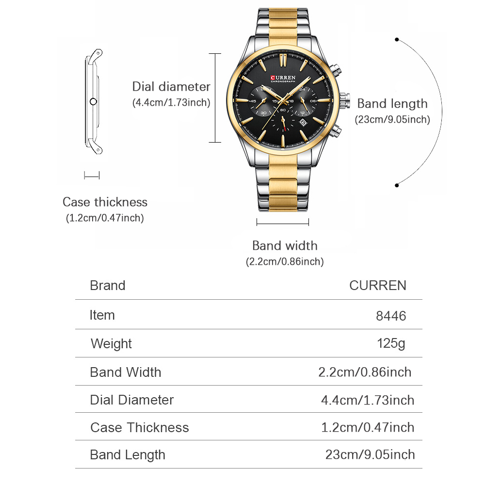 CURREN Casual Quartz Chrono Sp - Accessories With Watch review and price