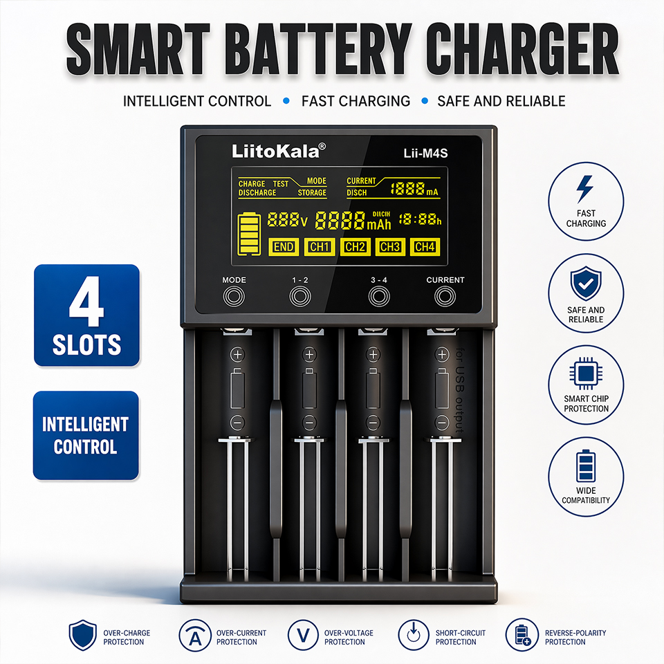 Lii-M4S Smart Touch 4-Slot Bat - Smart Accessories review and price