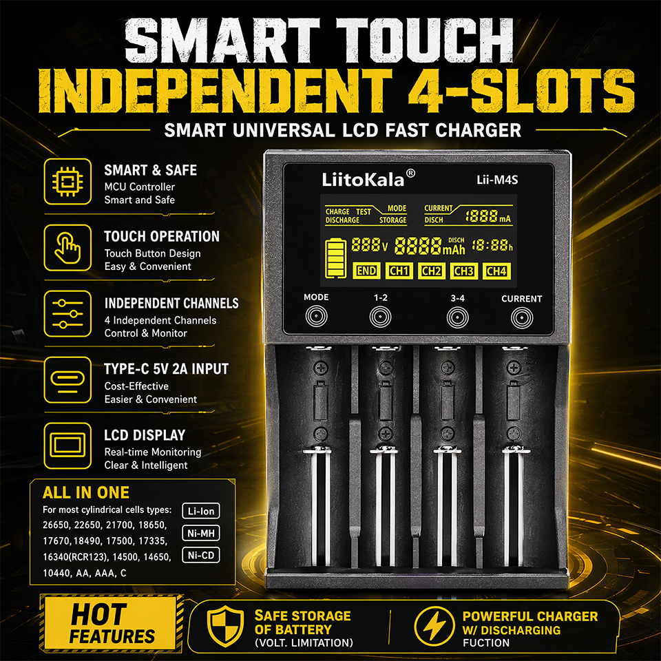 Lii-M4S Smart Touch 4-Slot Bat - Smart Accessories review and price