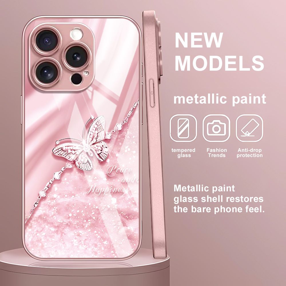 Pink Butterfly Tempered Glass  - Screen Protector Film review and price